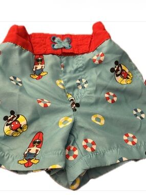 Disney Mickey Mouse Swim Trunks Toddler 2T Blue Summer Swim Shorts